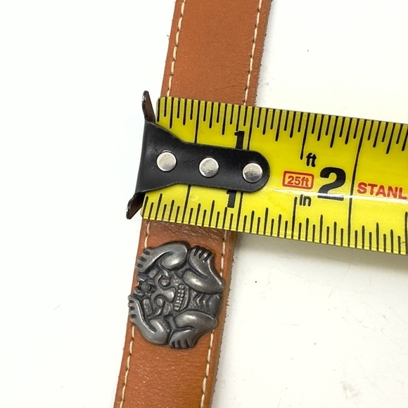 Vintage Ann Taylor Western Leather Concho Belt Womens Medium Southwest Tribal - Picture 11 of 14